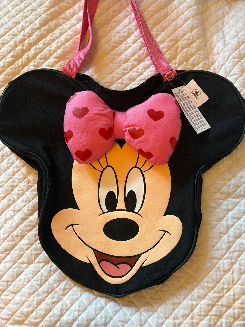Disney -Minnie Mouse Large Face Tote Valentine’s Edition with updated charm link